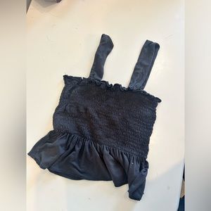 Urban Outfitters Black Ruffled Blouse